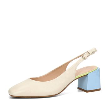 ETIMEĒ damen Leder Pumps mit offener Ferse - beige