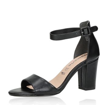 Tamaris Damen Ledersandalen - schwarz