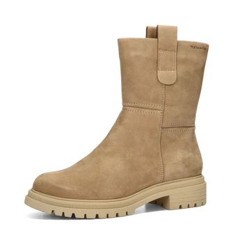 Tamaris damen Nubukleder Stiefeletten - beige/braun