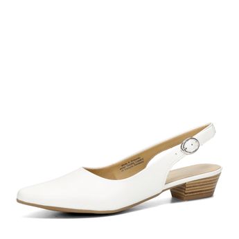 Tamaris damen Leder Pumps mit offener Ferse - weiss