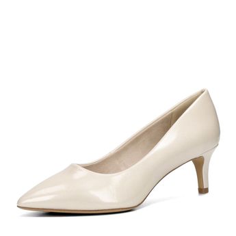 Tamaris damen lackierte Pumps - beige/weiss