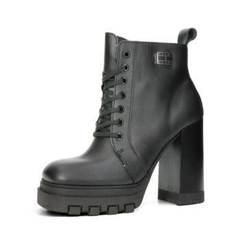 Tommy Hilfiger damen Glattleder Stiefeletten - schwarz